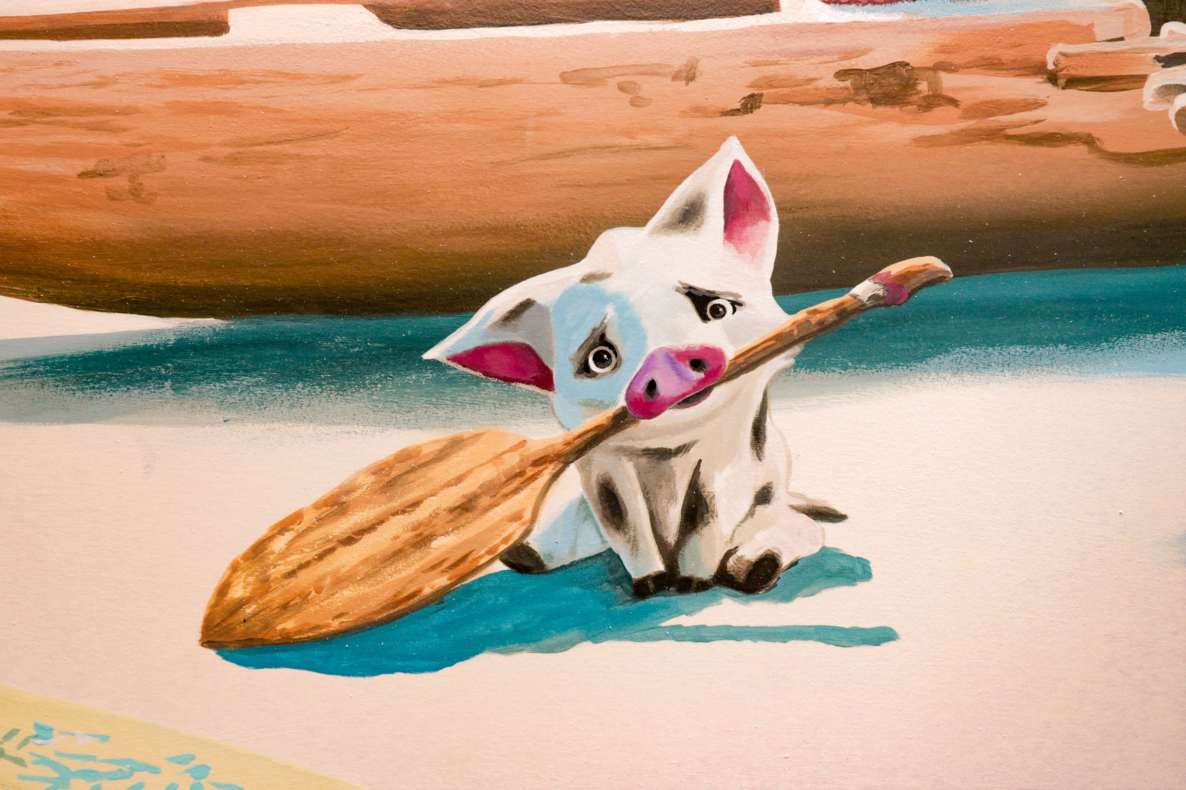 Pua being adorable in Moana mural