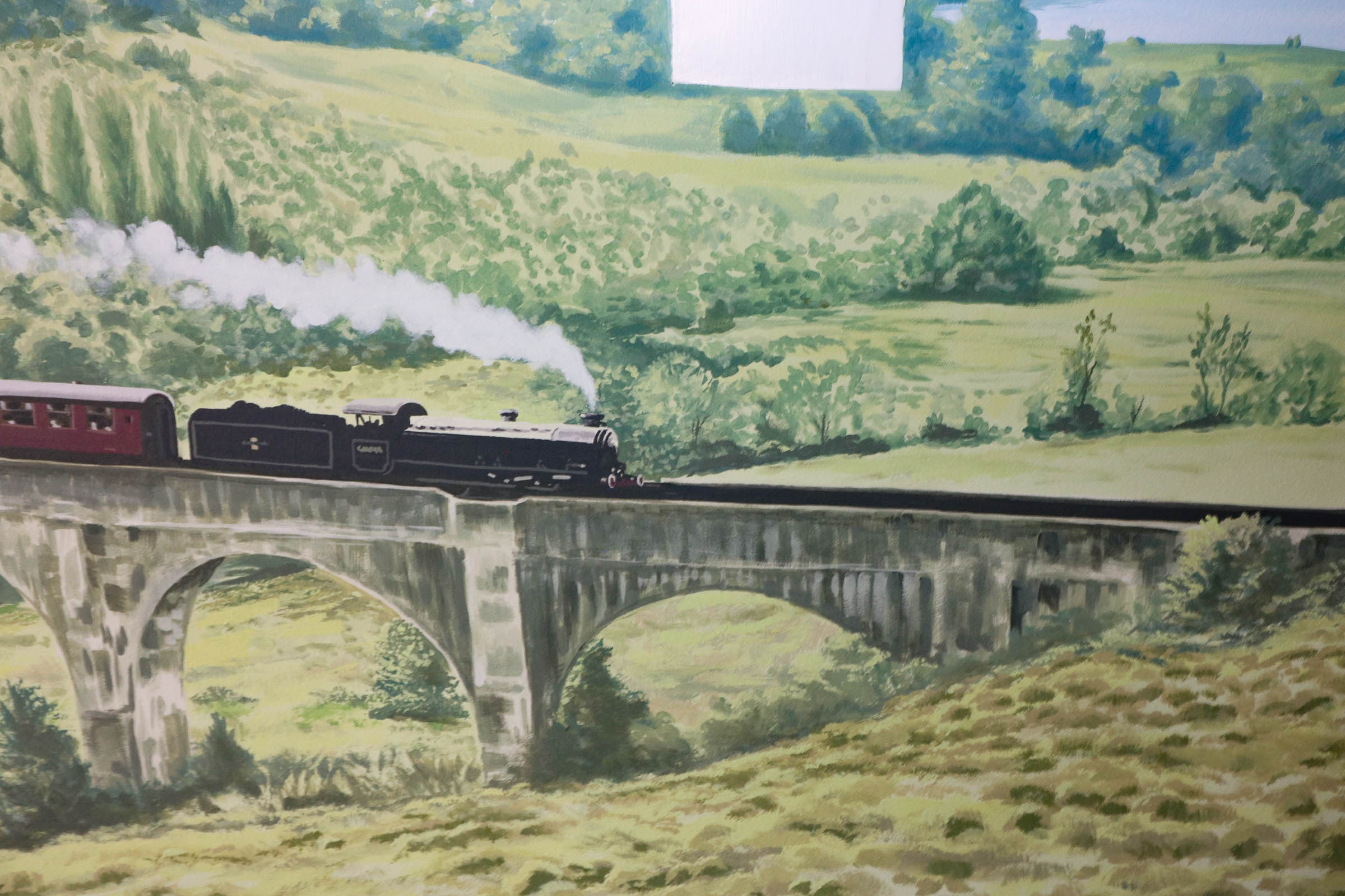 Steam train mural