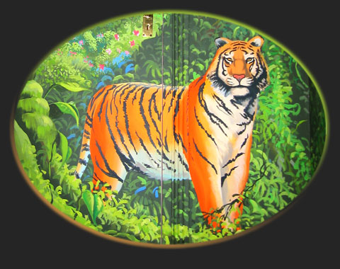 jungle mural tiger