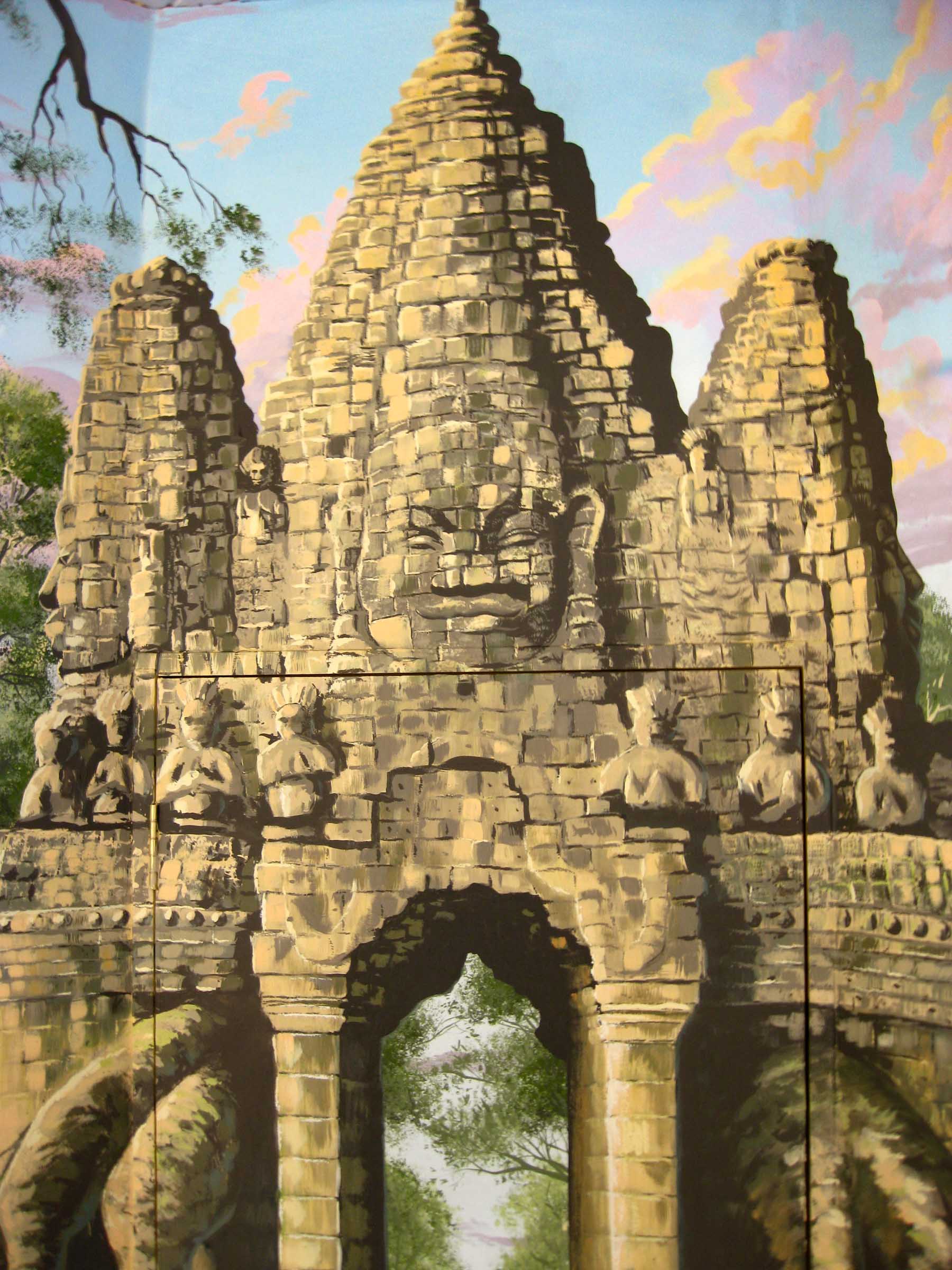 Mural detail of Ta Prohm gateway