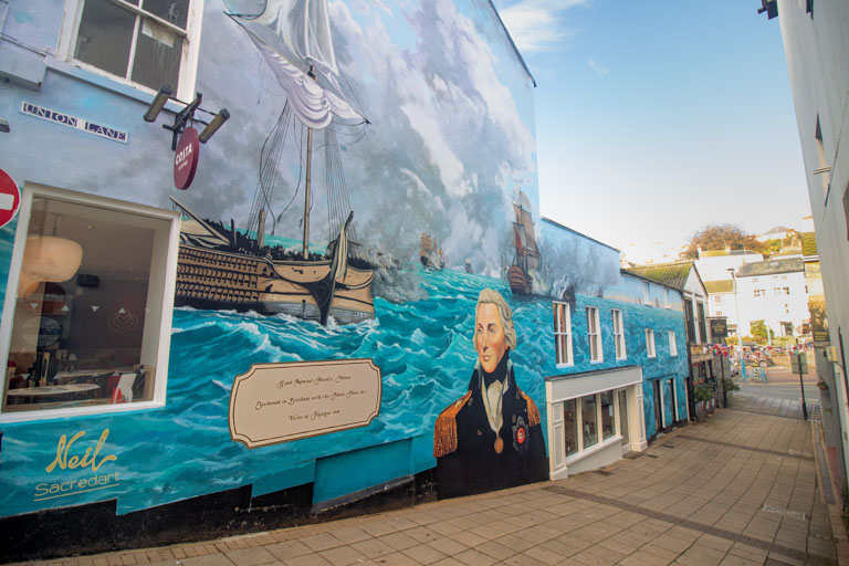 Nelson Battle of Trafalgar mural Brixham