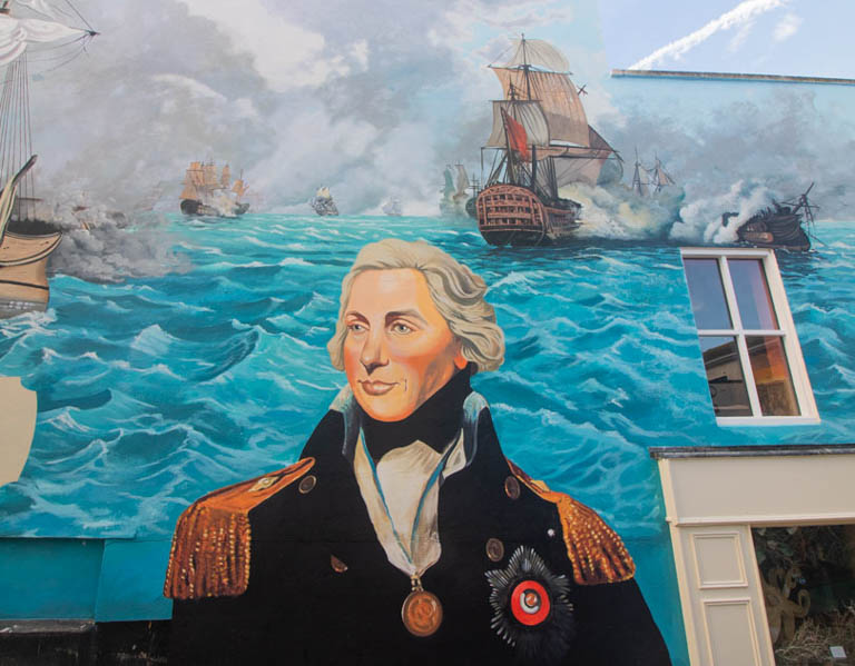 Nelson Battle of Trafalgar Mural in Brixham by Neil Sacredart