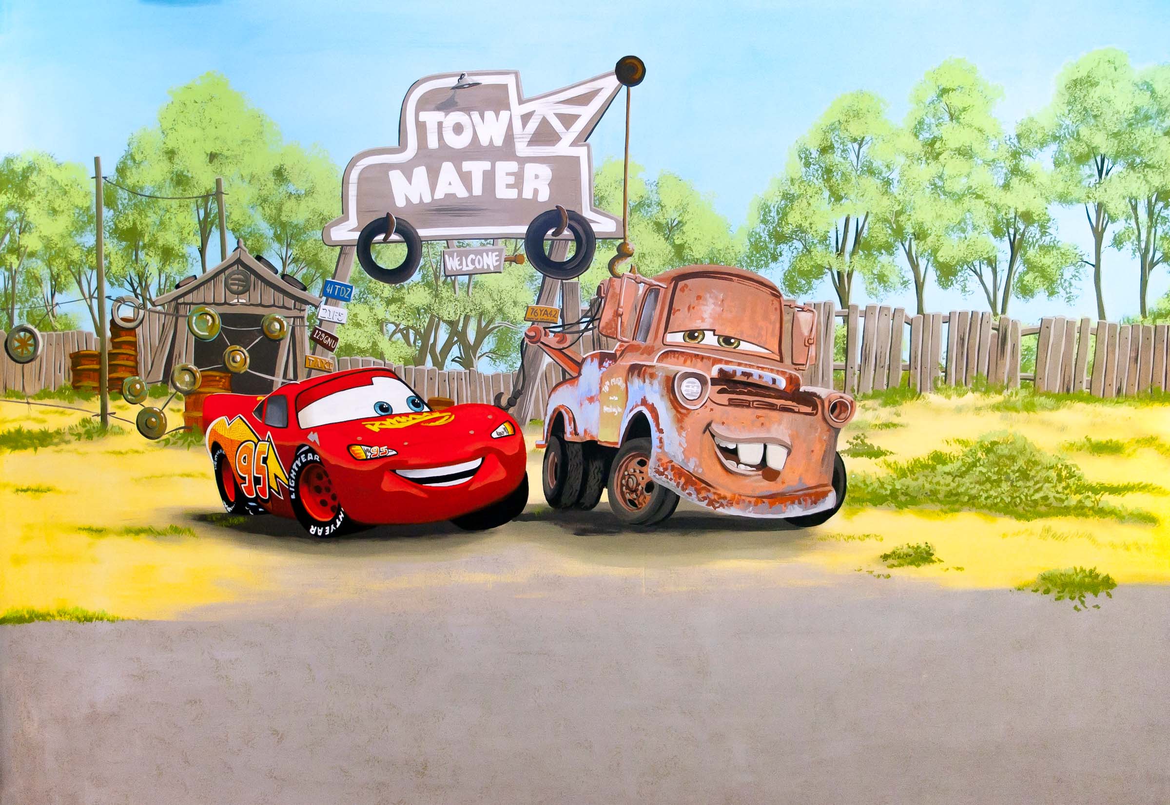 kid's murals cars