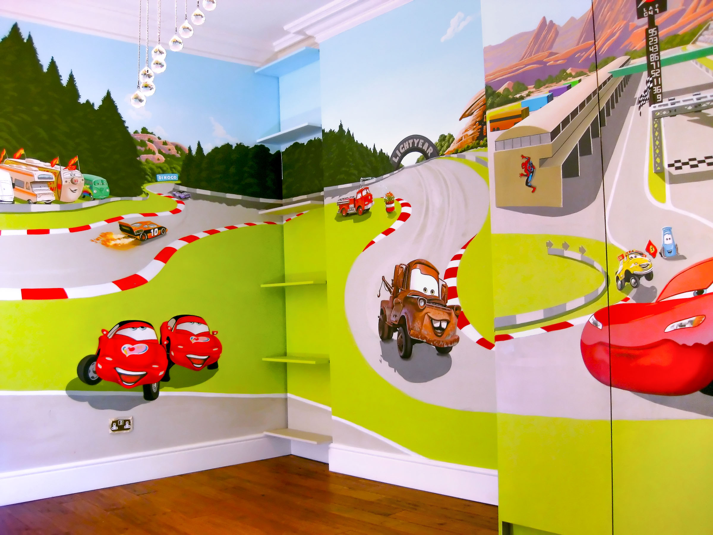 pixar cars mural