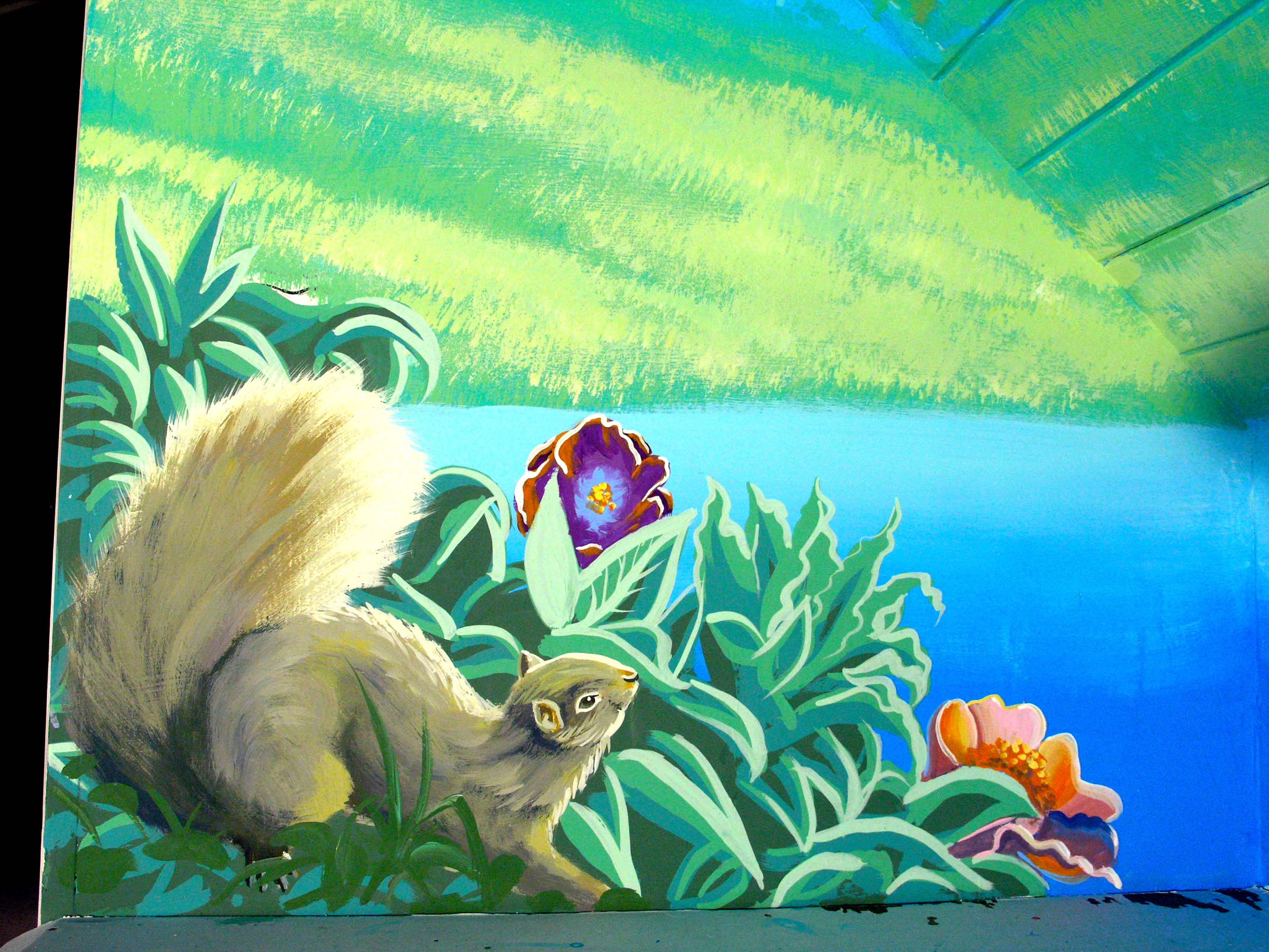 kids fantasy playroom mural