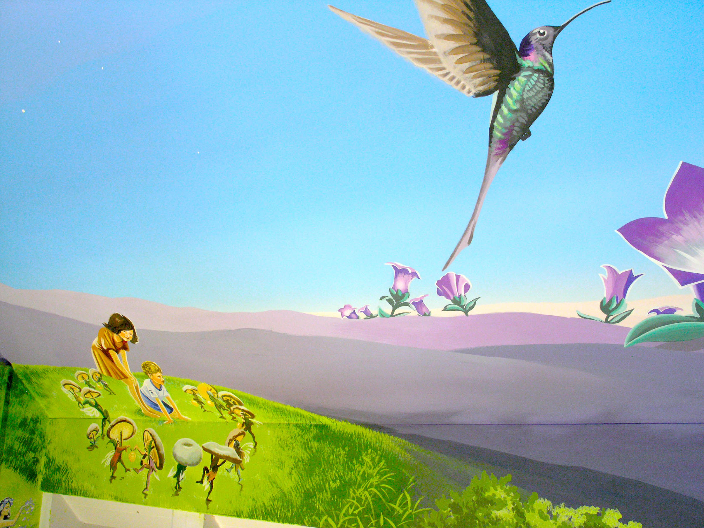 kids fantasy playroom mural