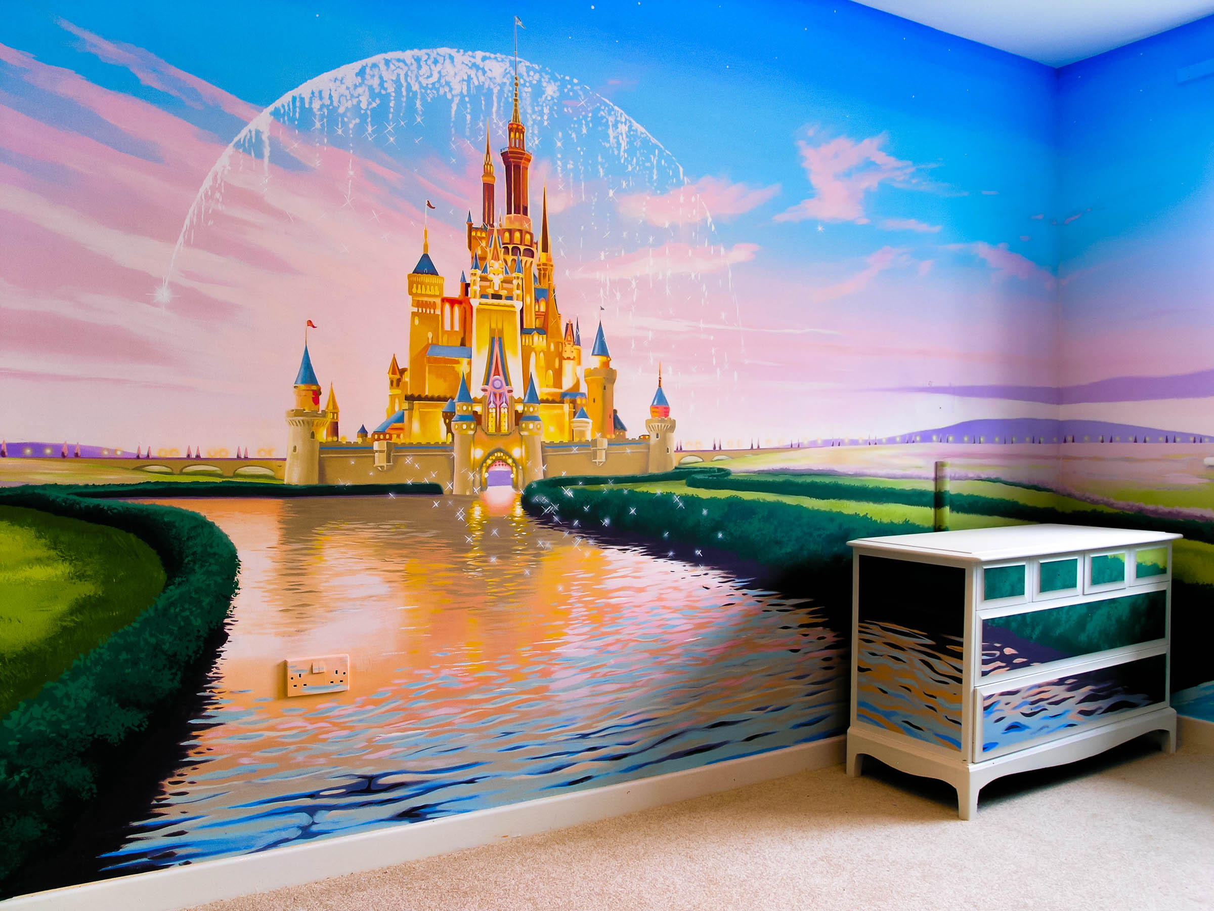 Disney castle wall mural