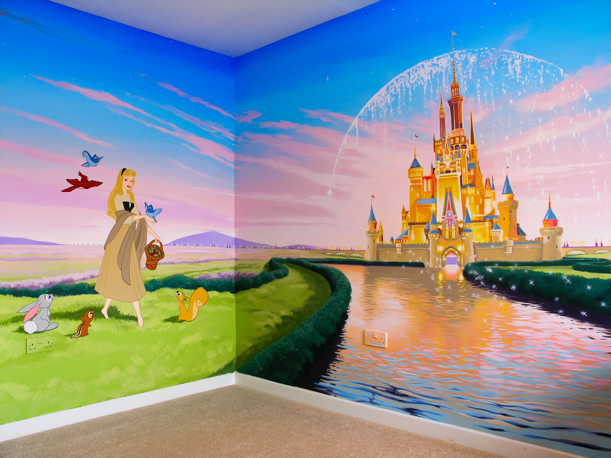 Disney castle wall mural