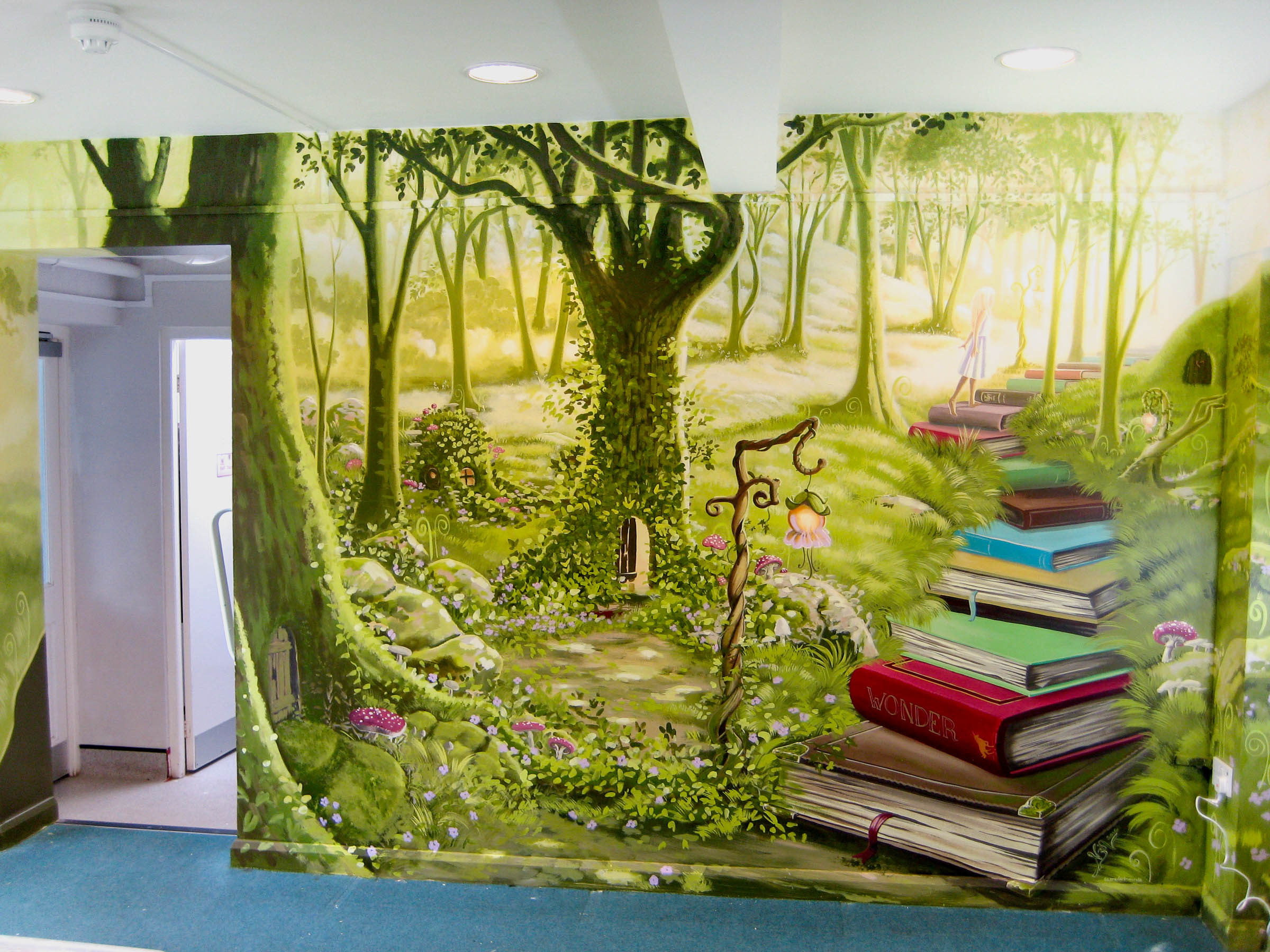 Mural painted in Lydeard St. Leonards Infants School Library