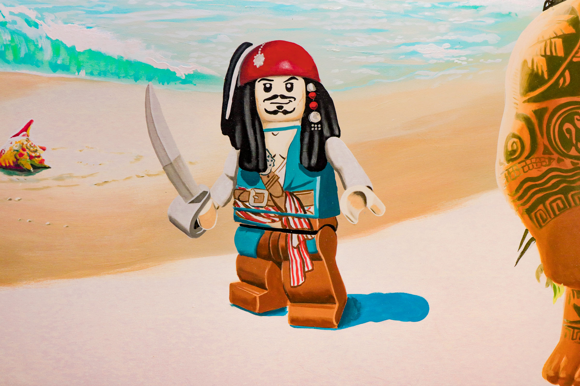 Lego Jack Sparrow in bedroom mural