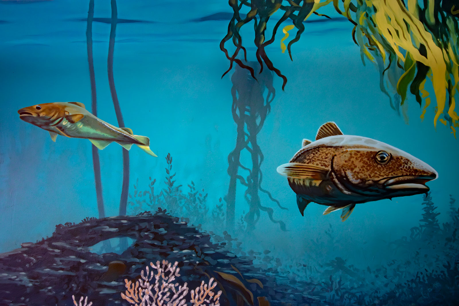 Murals in Platters Seafood Restaurant, Plymouth Sacredart Murals