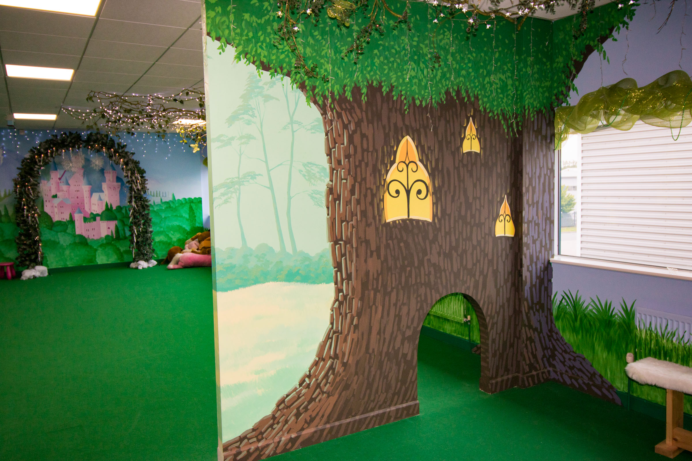 Magic Forest Party Room at the Riverside Hub, Northampton, earlier partition