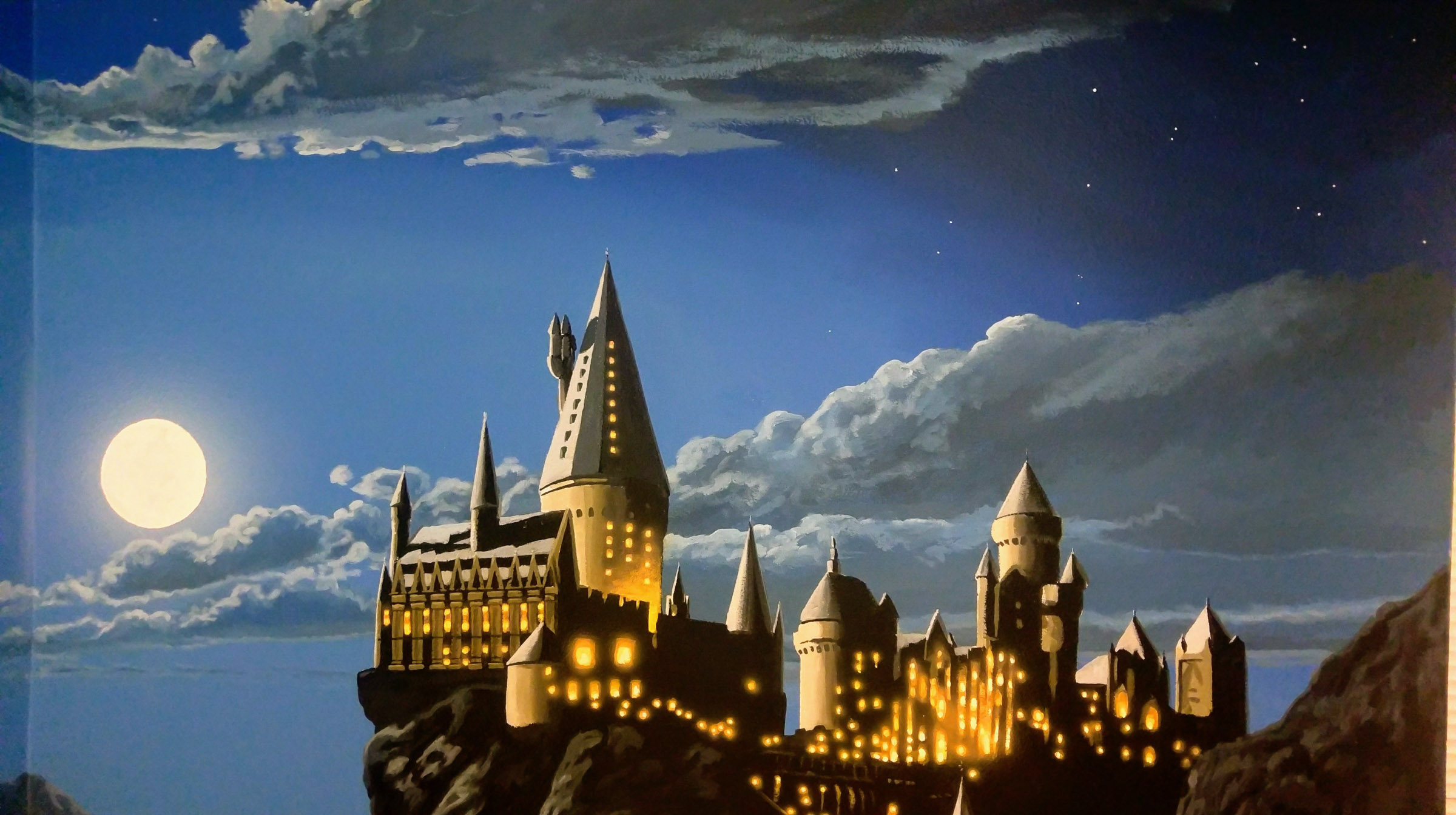 Harry Potter - Hogwarts full moon Wall Mural | Buy online at