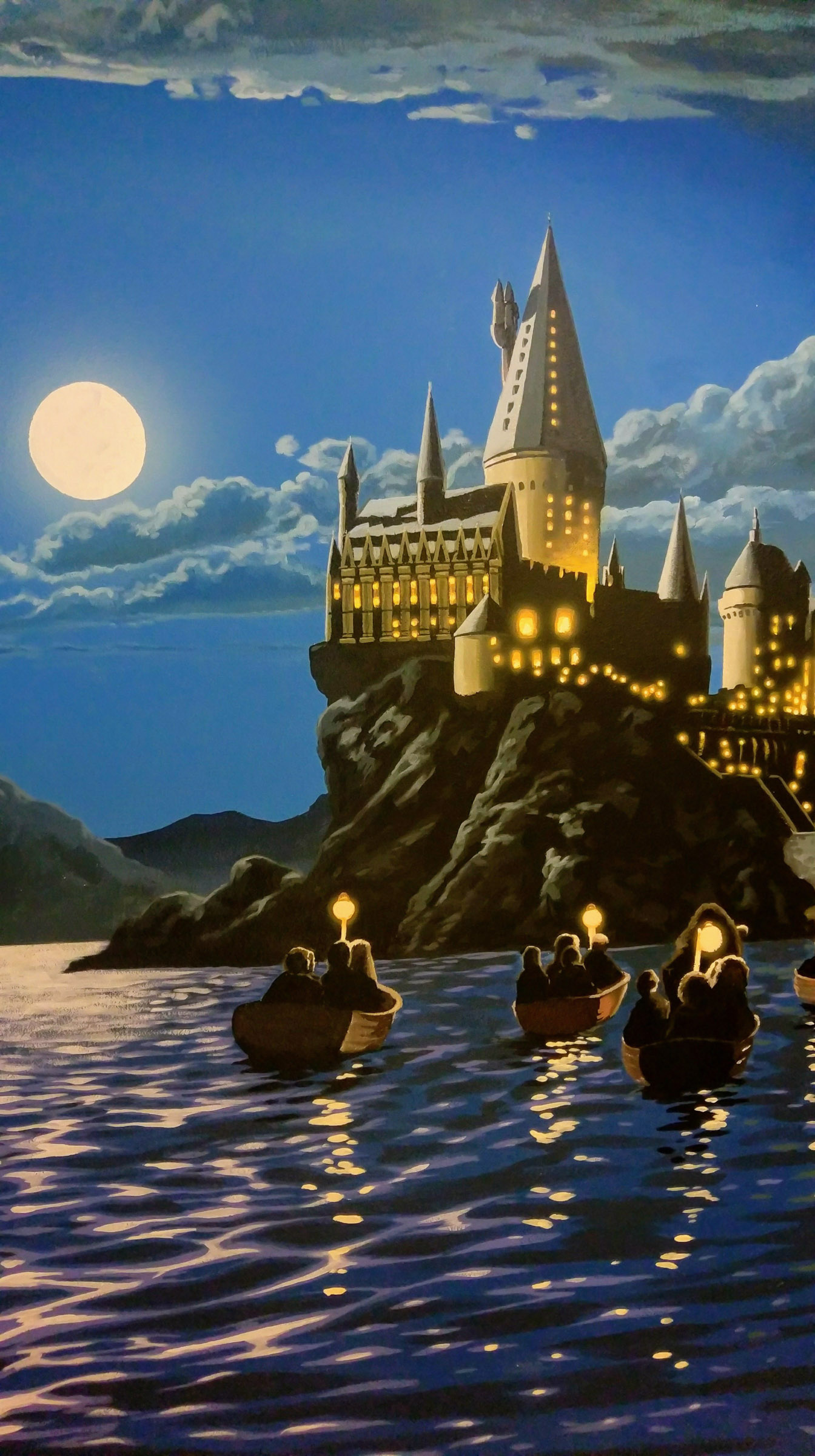 Harry Potter - Hogwarts full moon Wall Mural | Buy online at